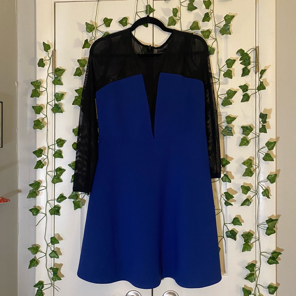 Forever21 Blue Mesh Bodycon Dress